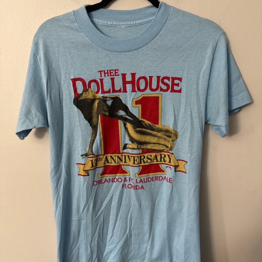Thee Dollhouse Light Blue 11th Anniversary Tee single stitch vintage